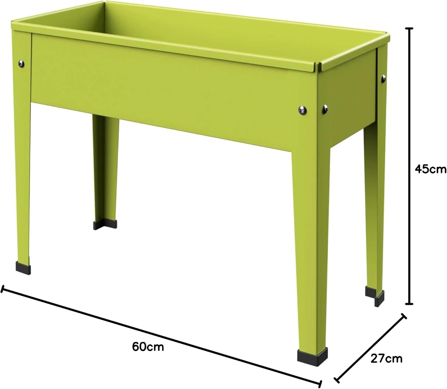 Mini Taula Cultiu Parkside Verda Metal Lica Fons Blanc Mesures