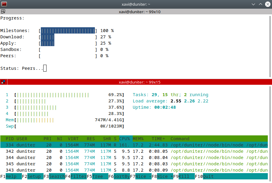 Duniter Sync Performance On Small Vm White Bg 4core 4GbRAM